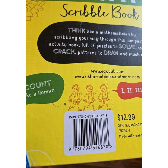 Math Scribble Book Usborne Stem Hardcover Educational Activity Book Homeschool - Picture 6 of 6